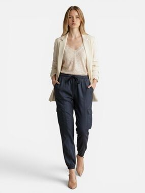 Velvet Heart Black Tencel Baggy Cargo Jogger Style Pants Size XS